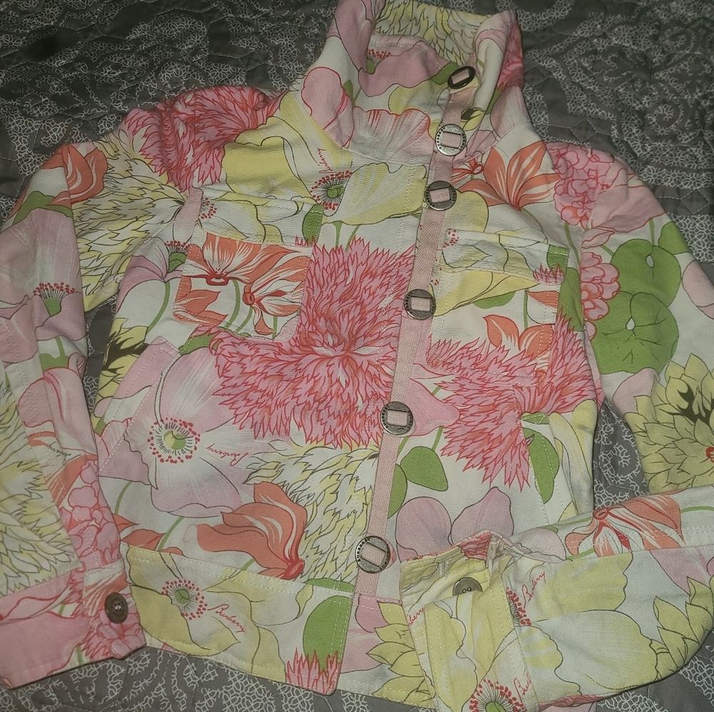 BURBERRY Floral Women's Moto Jacket - Picture 3 of 11